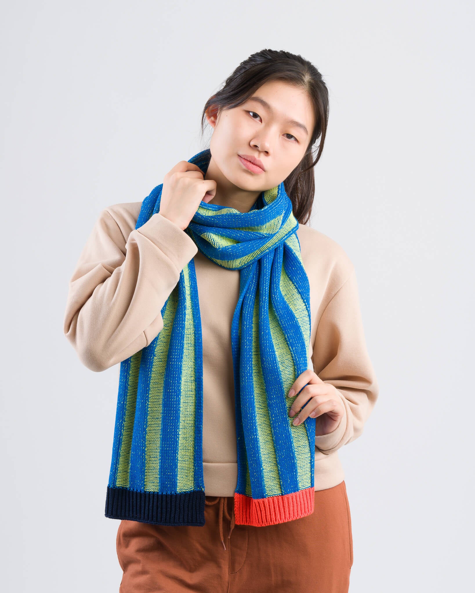 Big Stripe Knit Scarf - Image 7