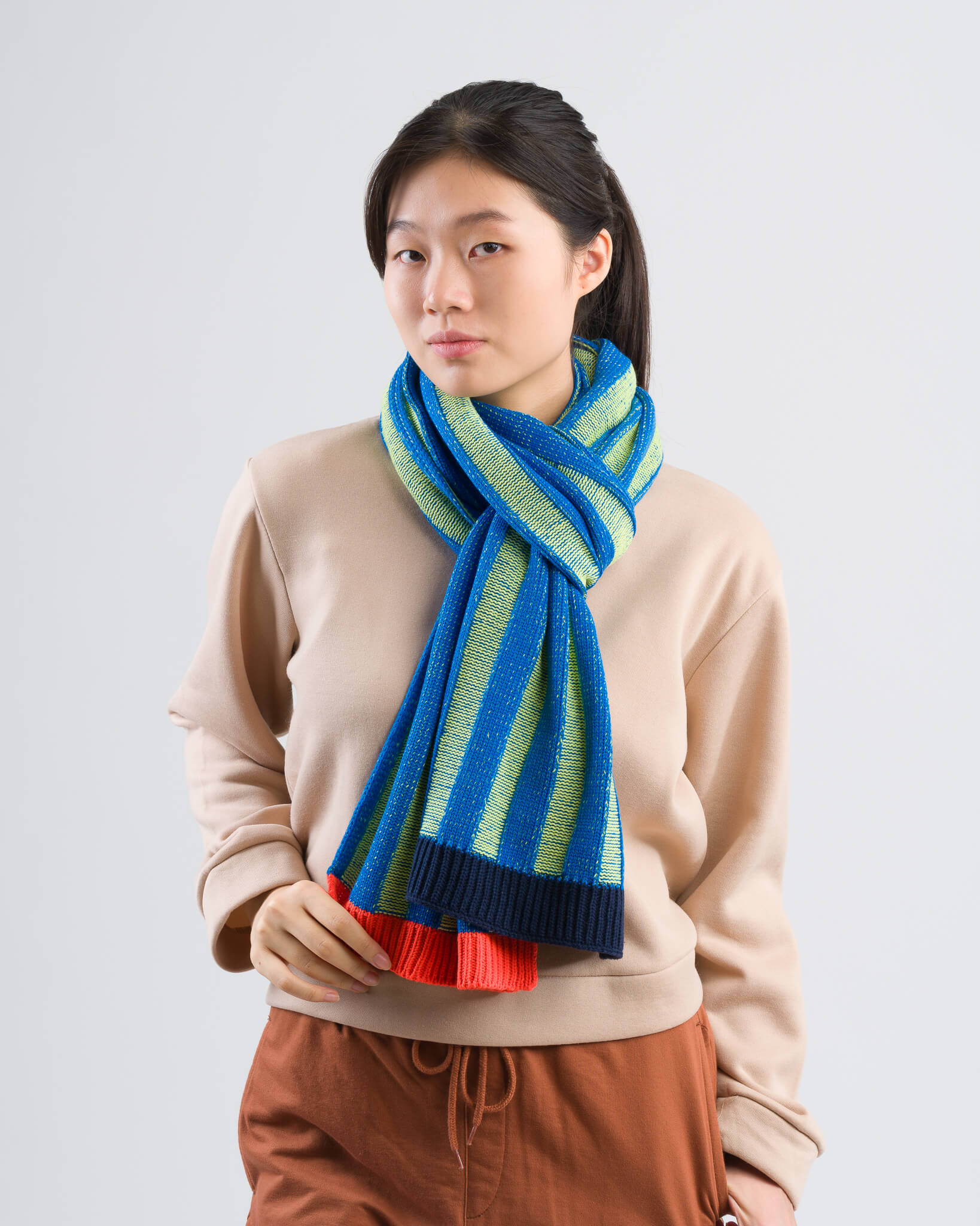 Big Stripe Knit Scarf - Image 8