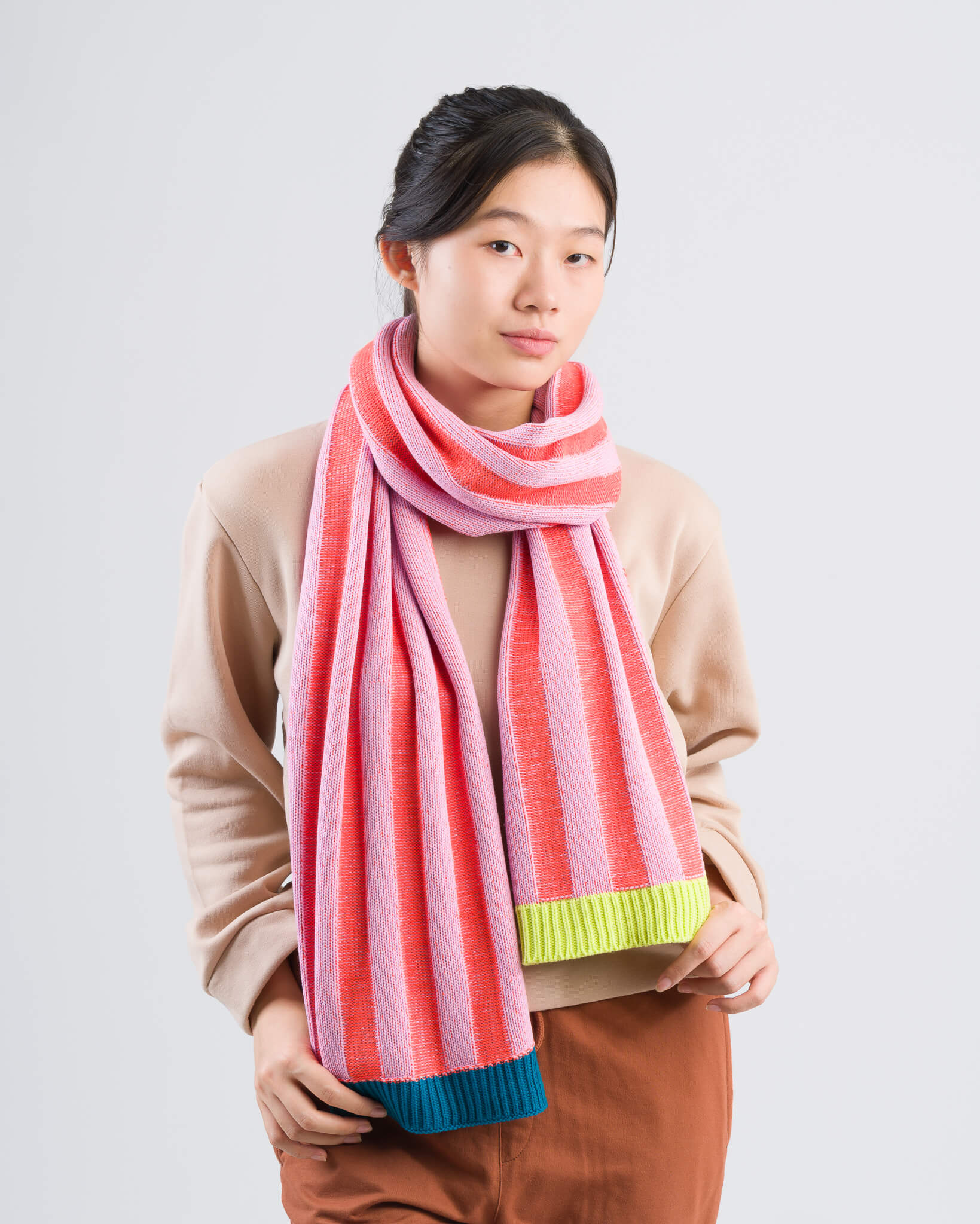 Big Stripe Knit Scarf - Image 9