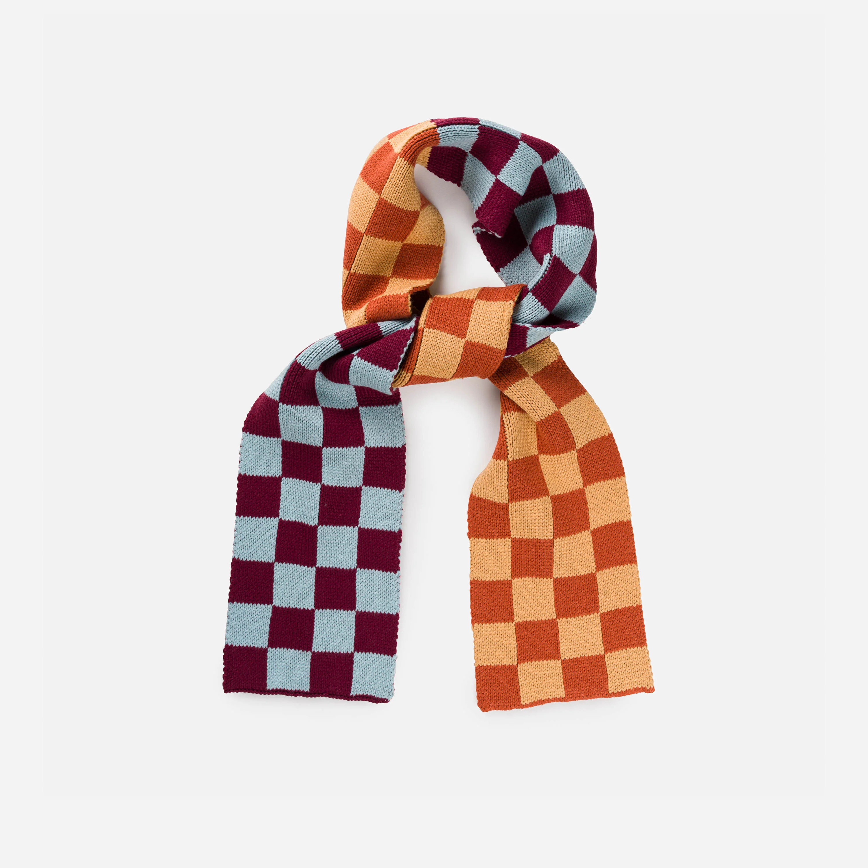 Checkerboard Knit Mini Scarf - Image 3