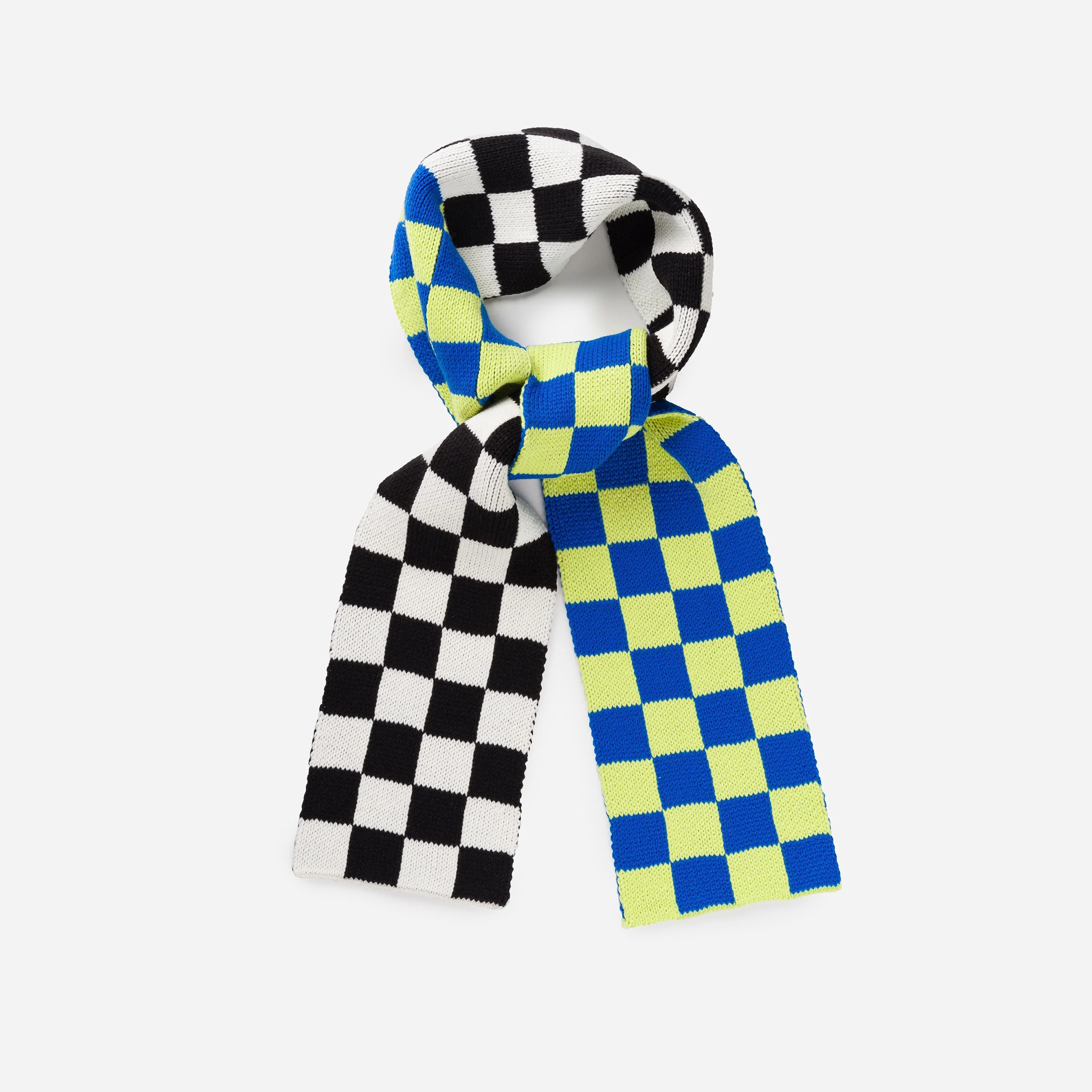 Checkerboard Knit Mini Scarf - Image 4