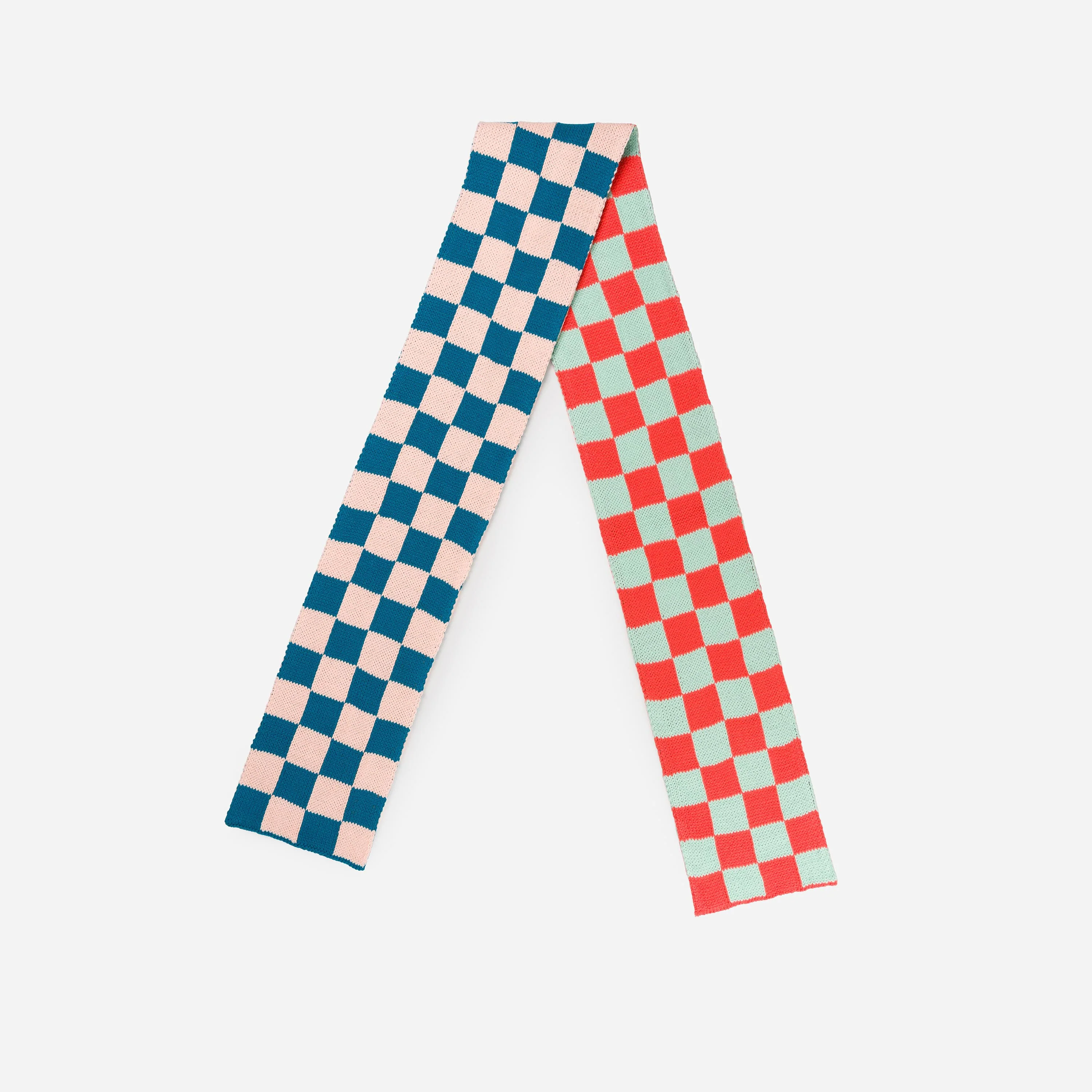 Checkerboard Knit Mini Scarf - Image 7
