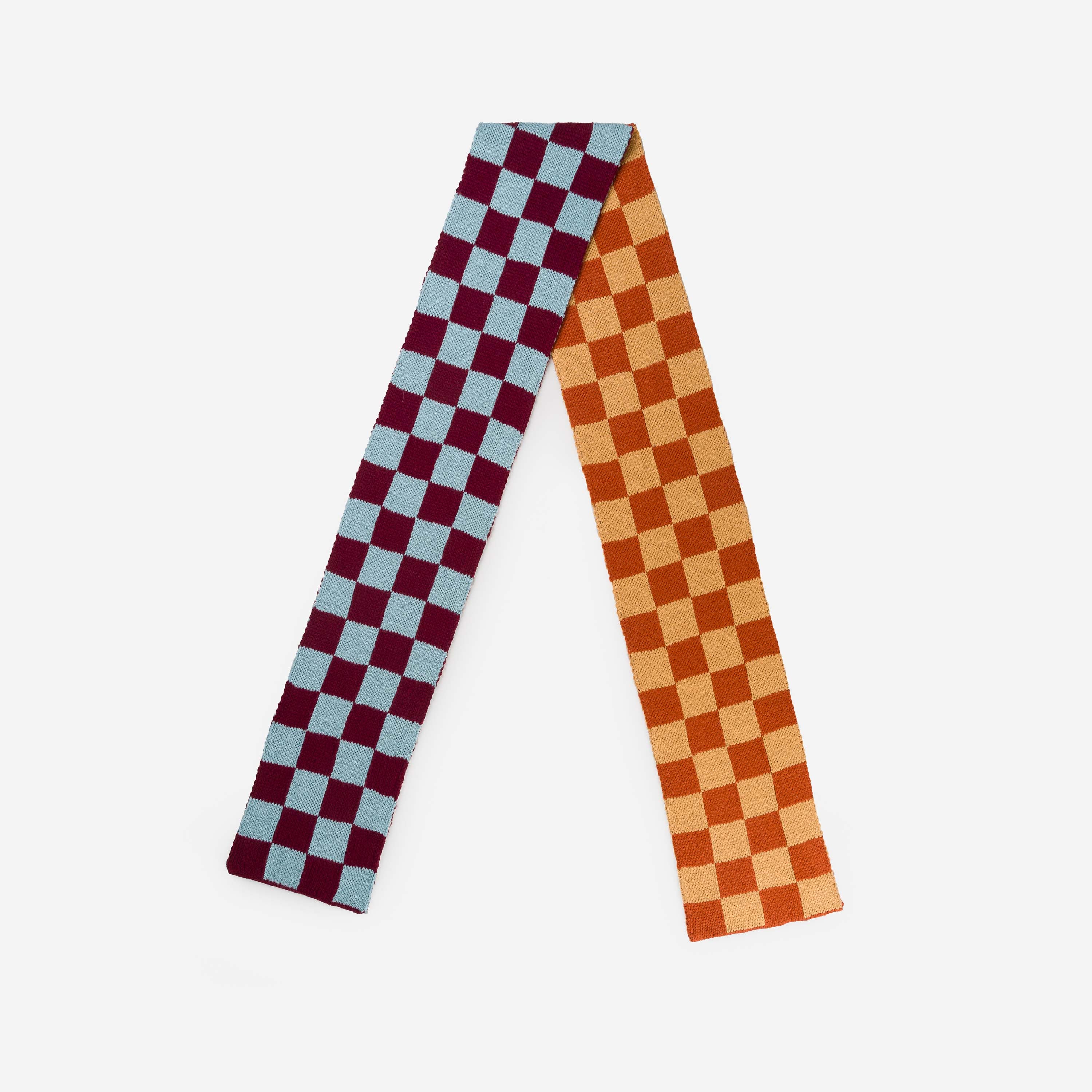 Checkerboard Knit Mini Scarf - Image 8
