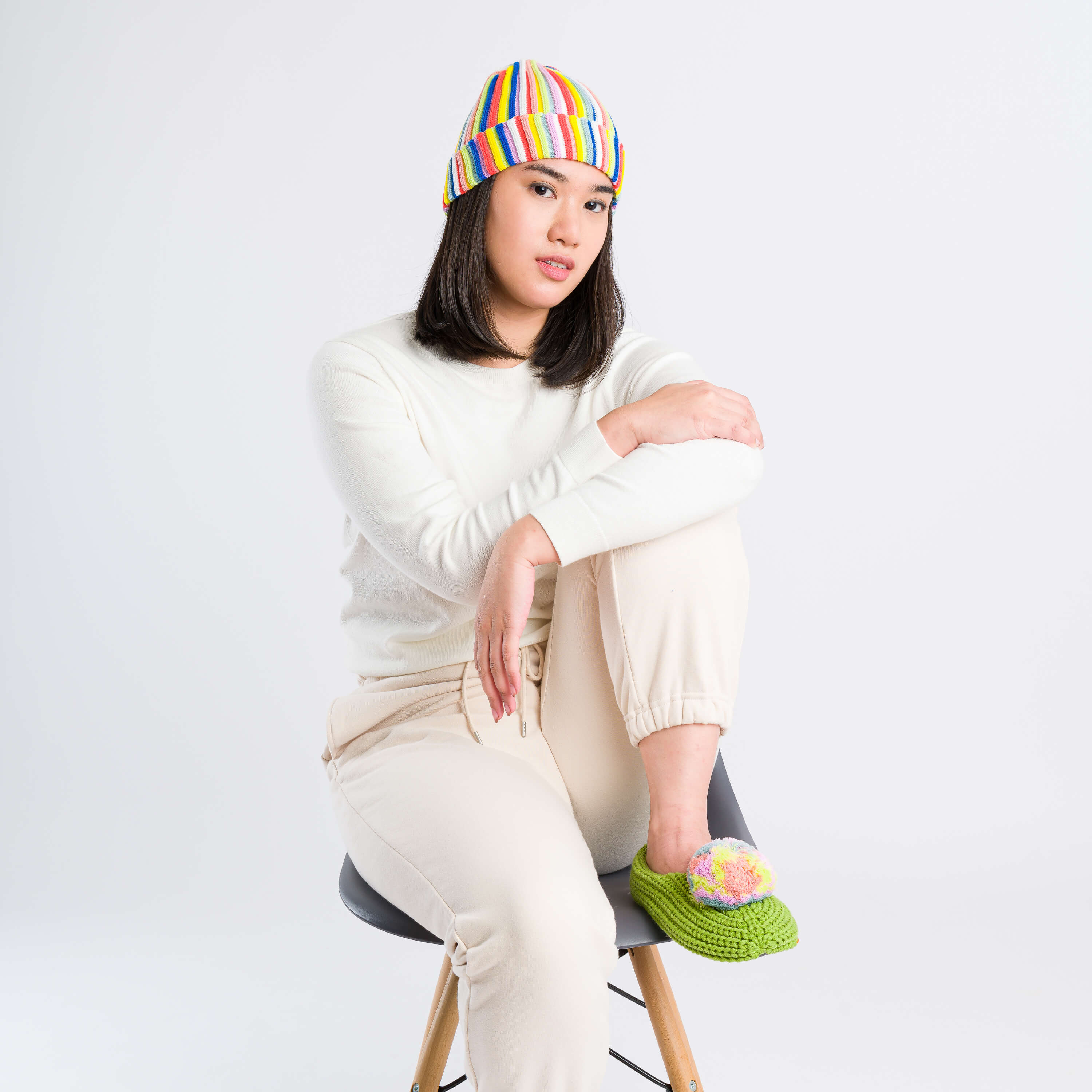 Circus Stripe Knit Beanie - Image 5