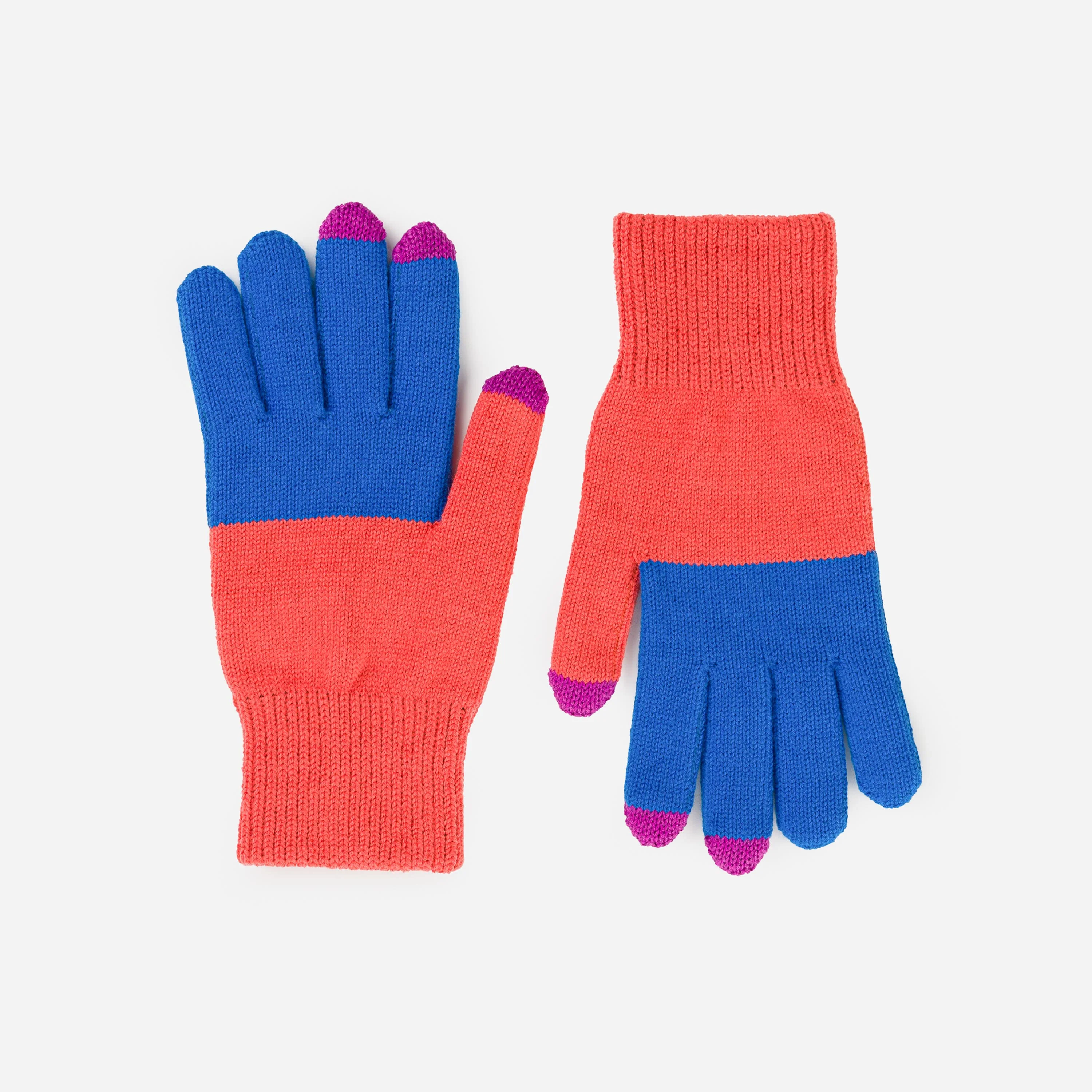 Colorblock Knit Touchscreen Gloves - Image 14