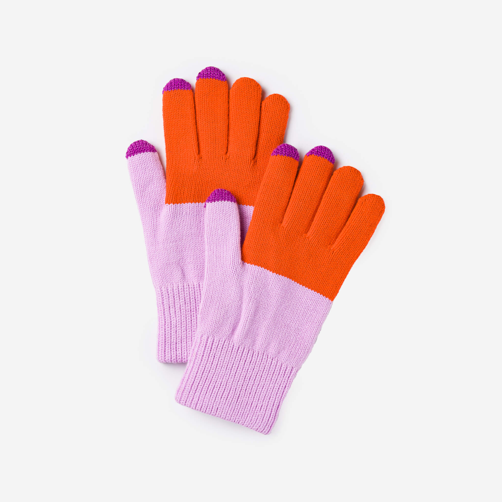 Colorblock Knit Touchscreen Gloves - Image 4