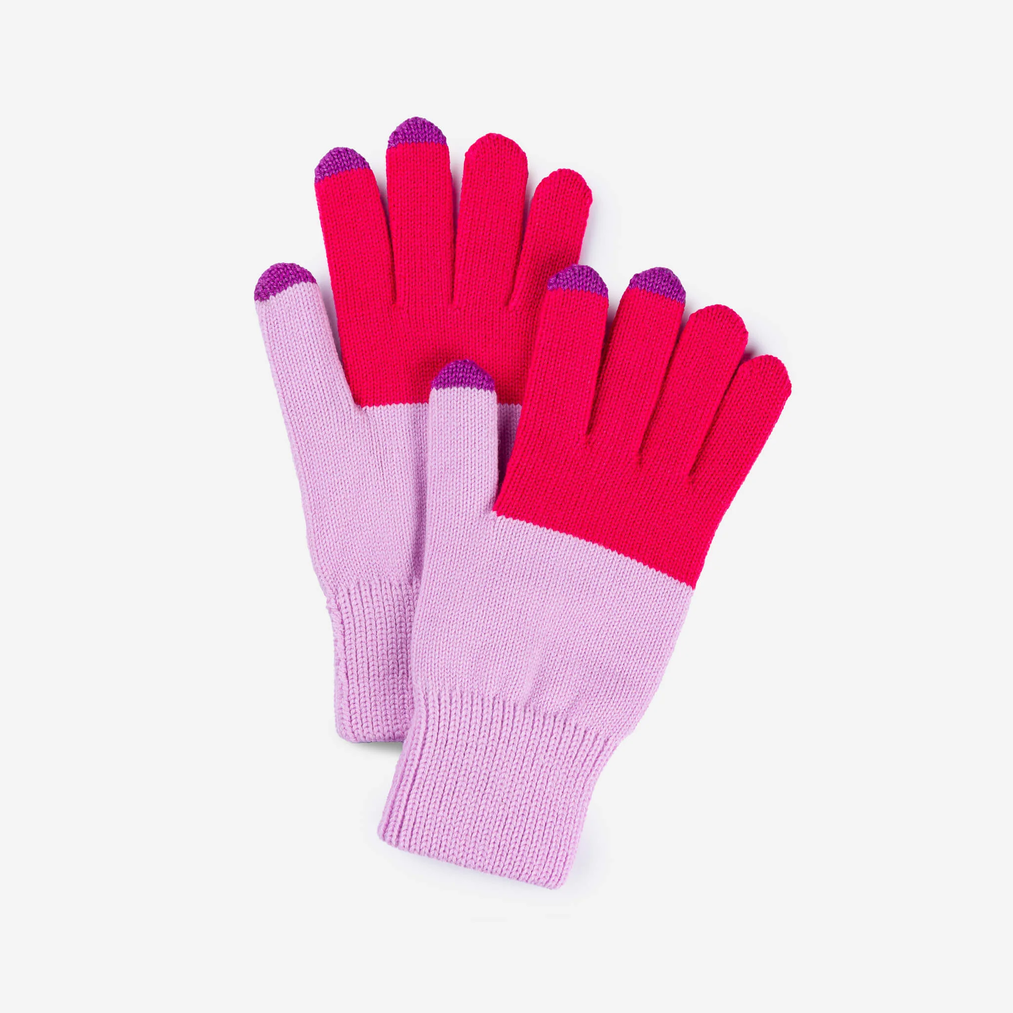 Colorblock Knit Touchscreen Gloves - Image 43