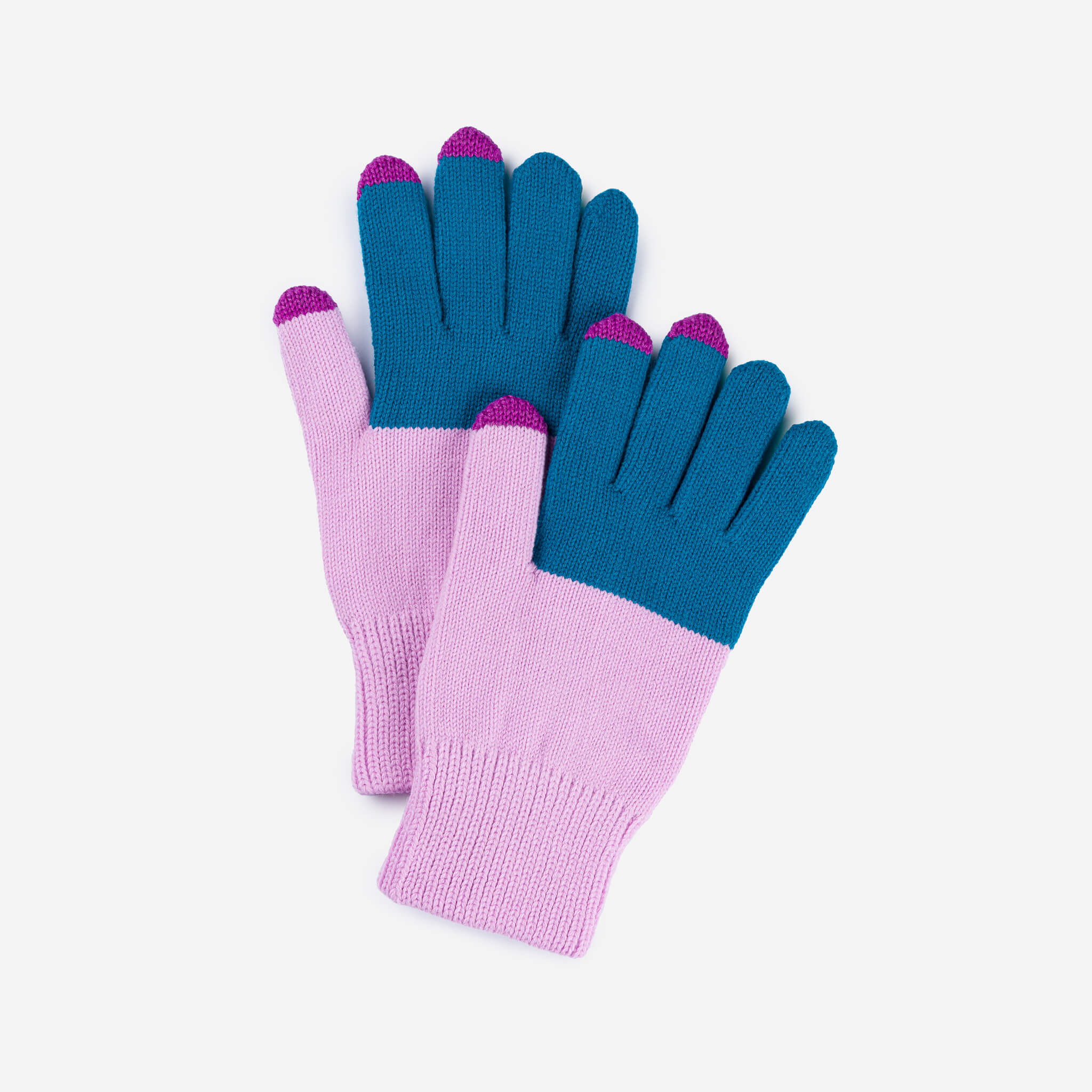 Colorblock Knit Touchscreen Gloves - Image 57