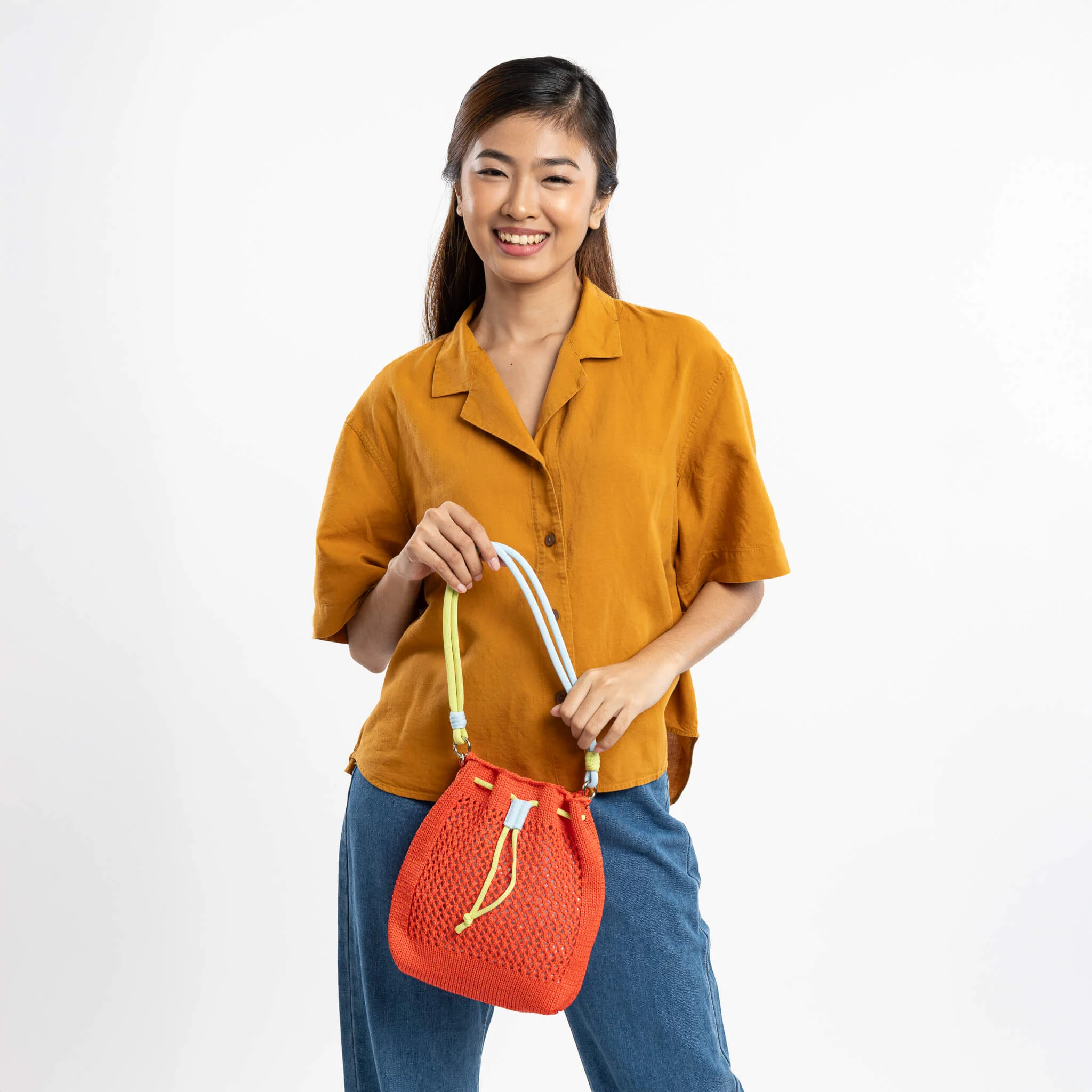 Drawstring Raffia Mini Bag - Image 23