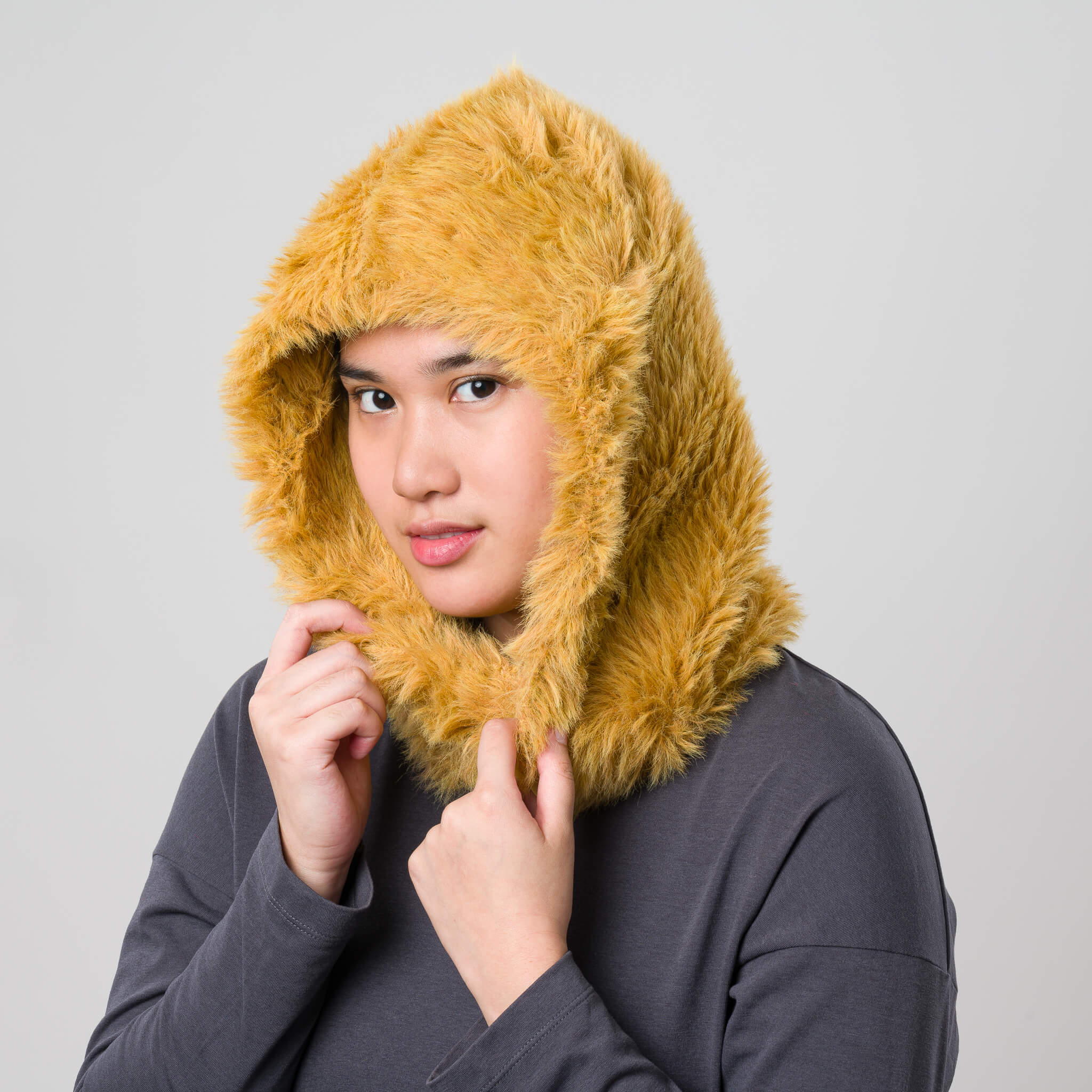 Faux Fur Knit Hood - Image 10