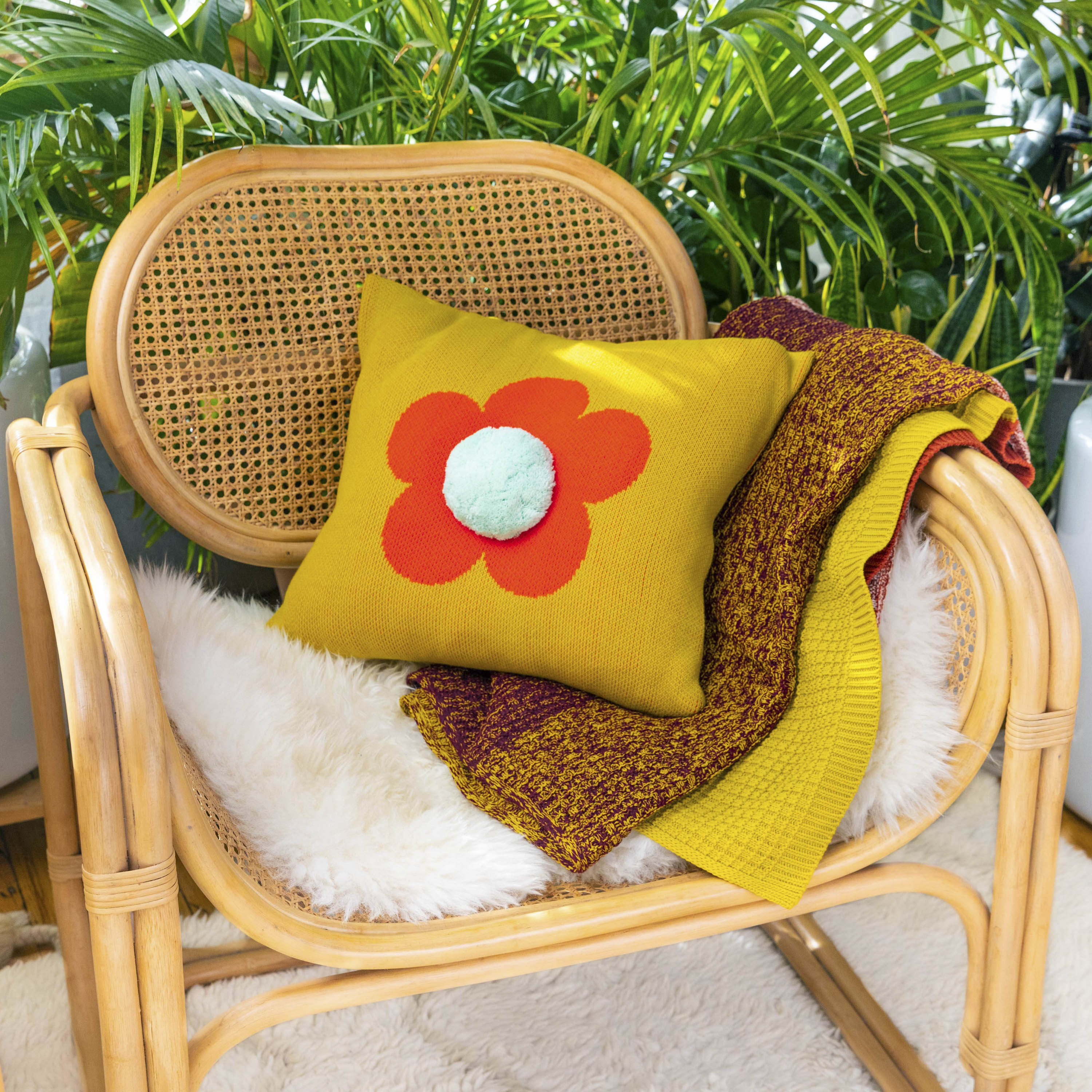 Flower Pom Pillow Cover - Image 9