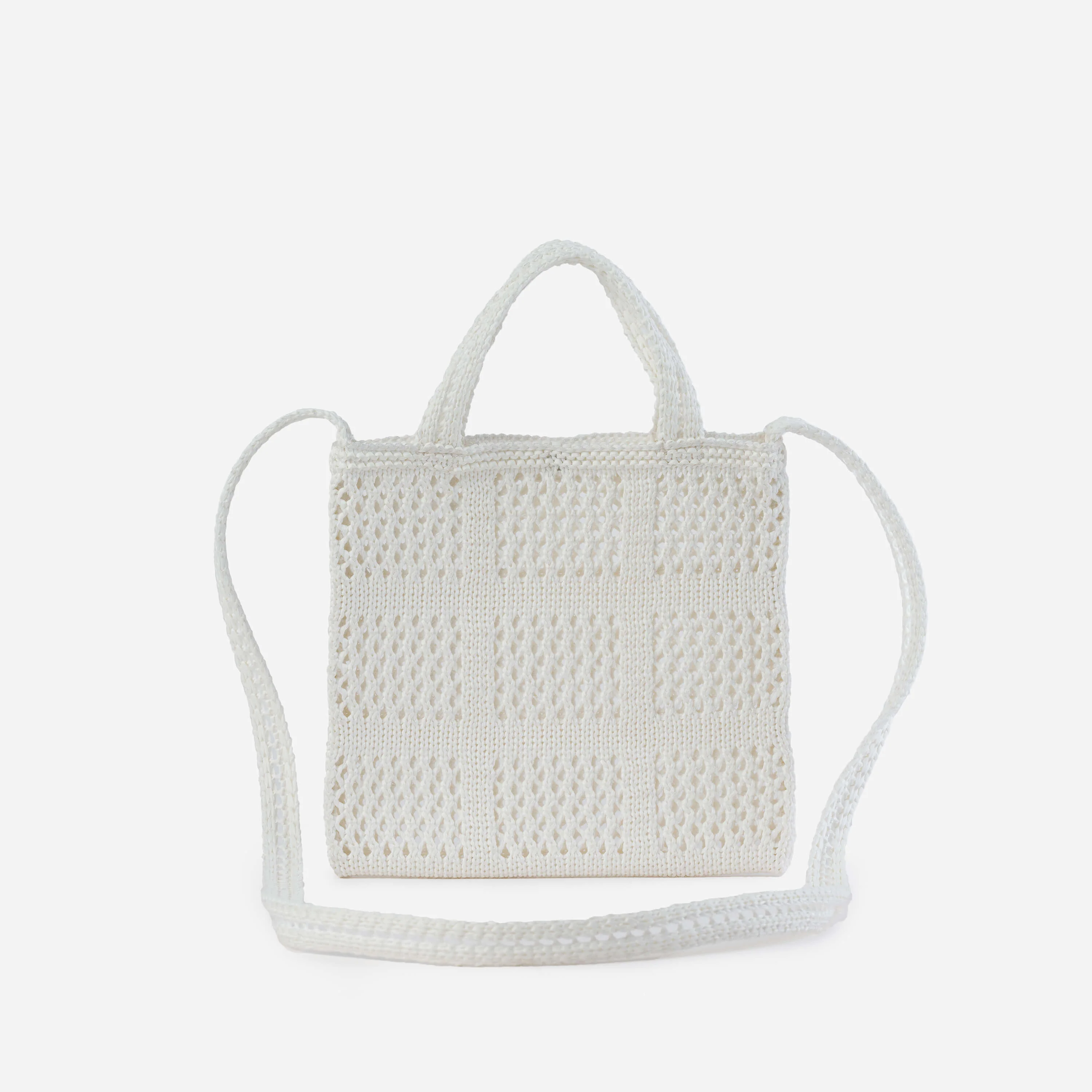 Grid Raffia Mini Tote - Image 10