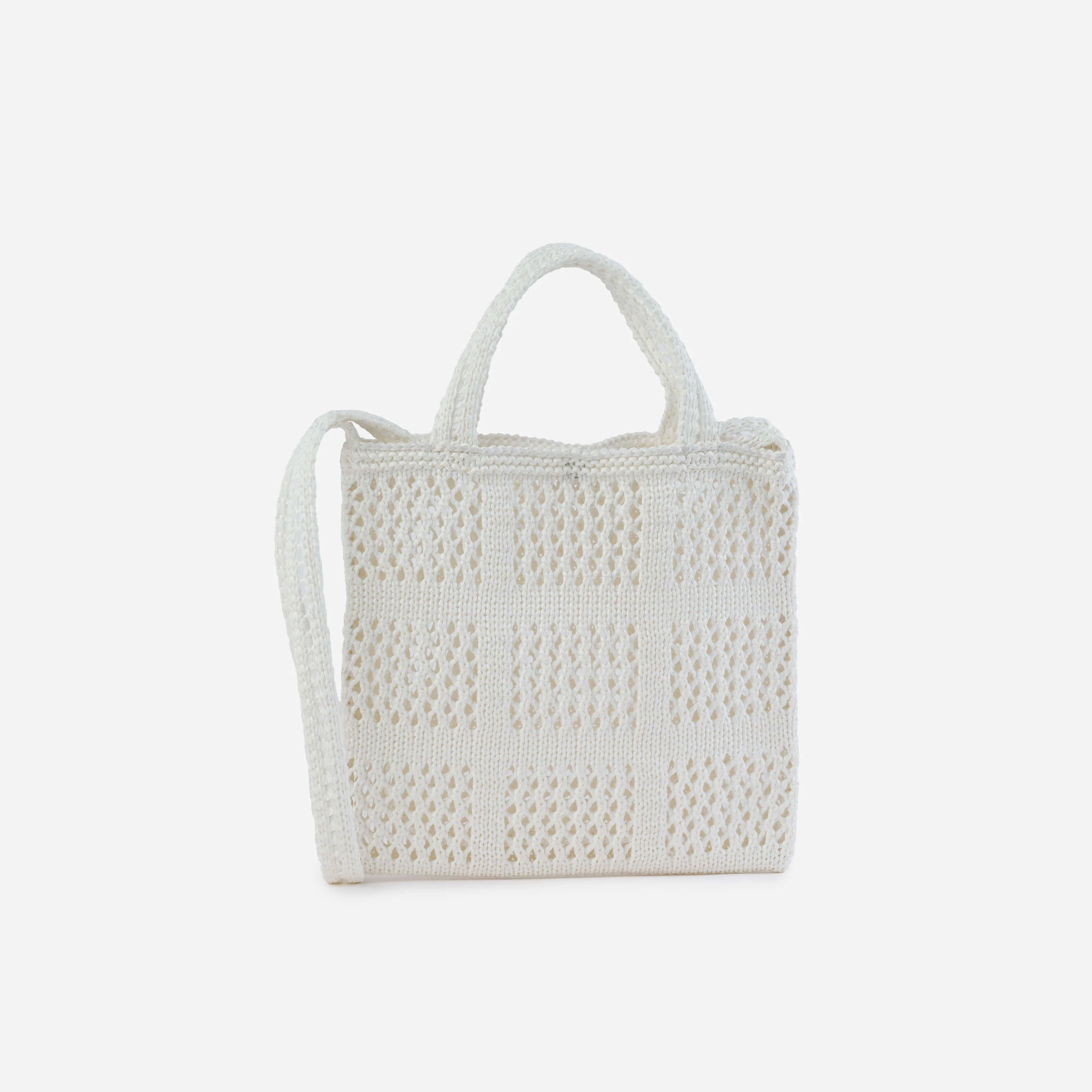 Grid Raffia Mini Tote - Image 11