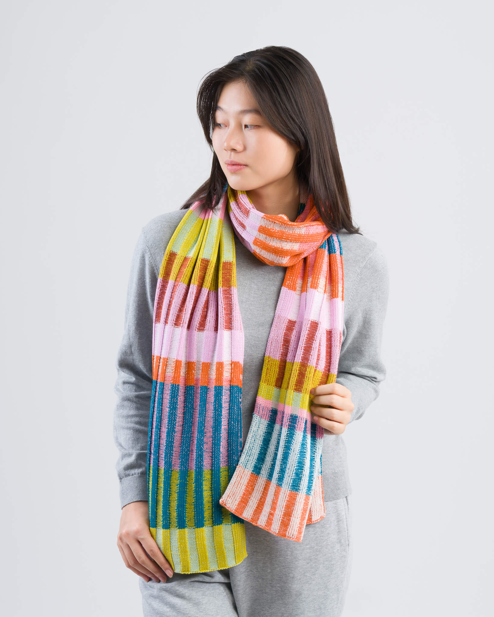 Mosaic Stripe Knit Scarf - Image 10