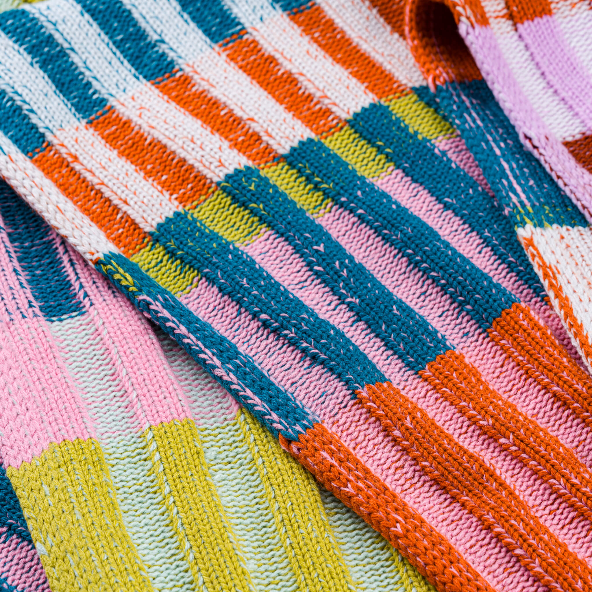 Mosaic Stripe Knit Scarf - Image 4