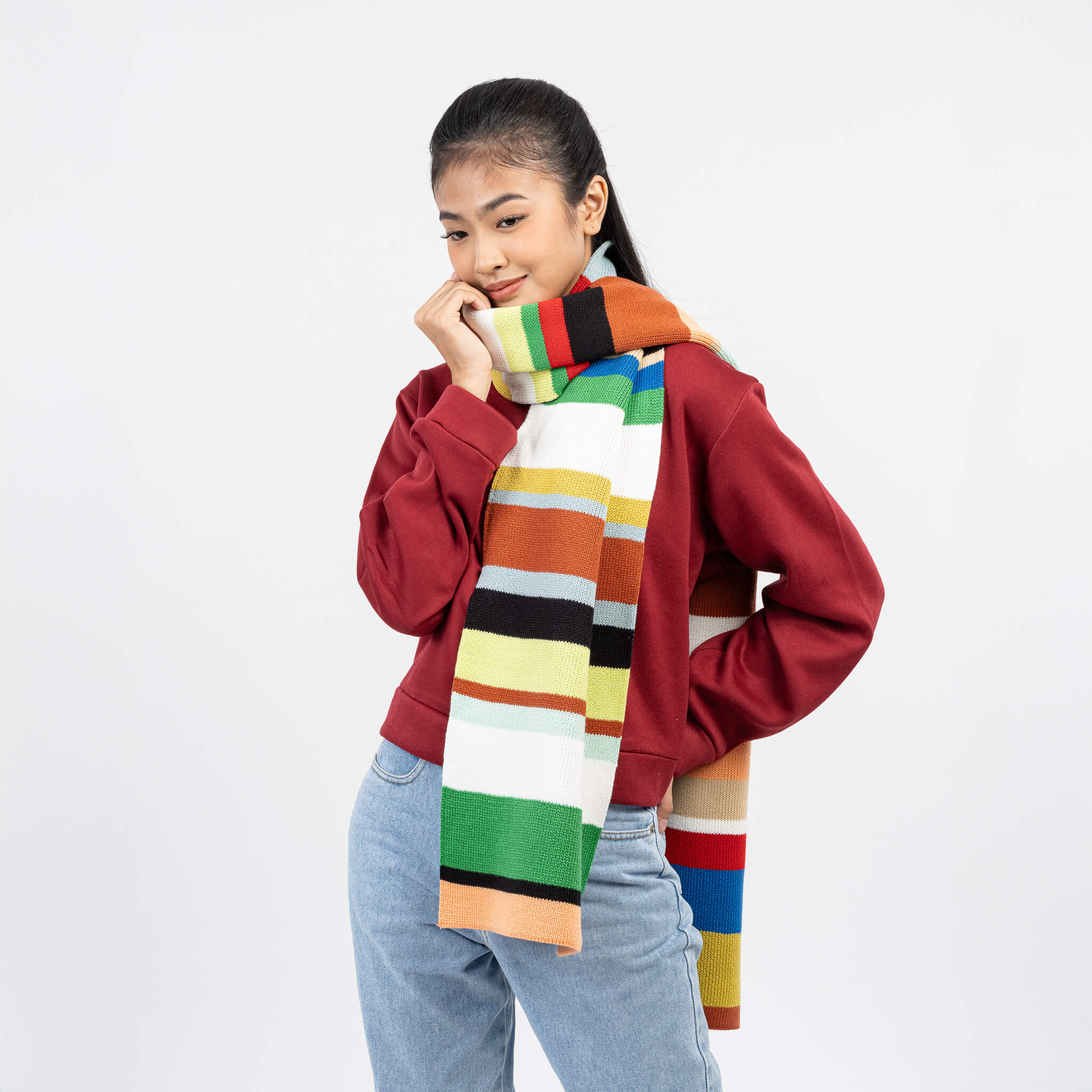 Multi Stripe Big Scarf - Image 10