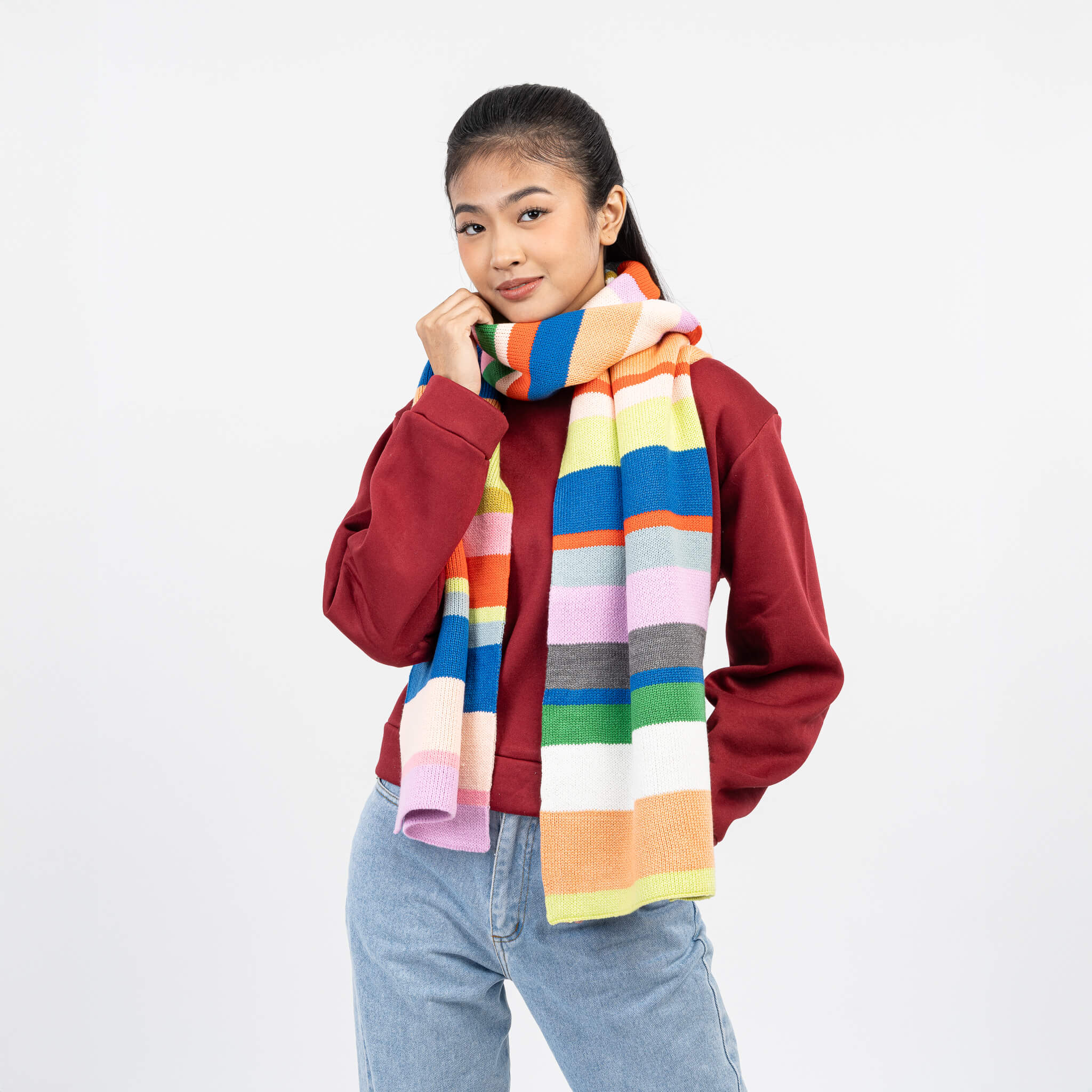 Multi Stripe Big Scarf - Image 4