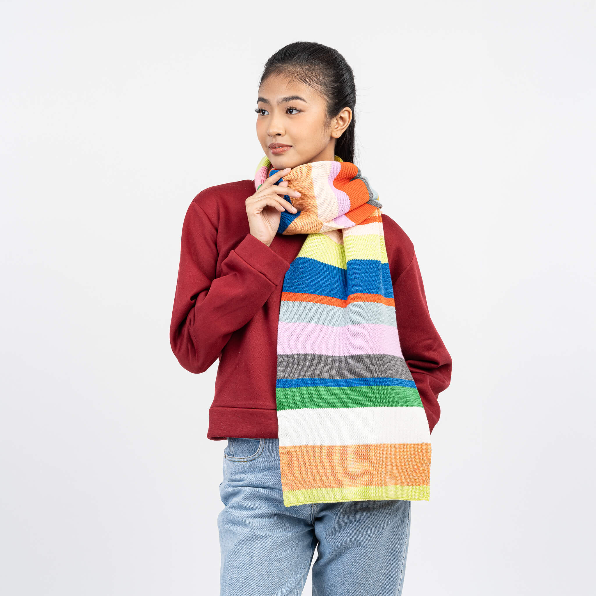 Multi Stripe Big Scarf - Image 5