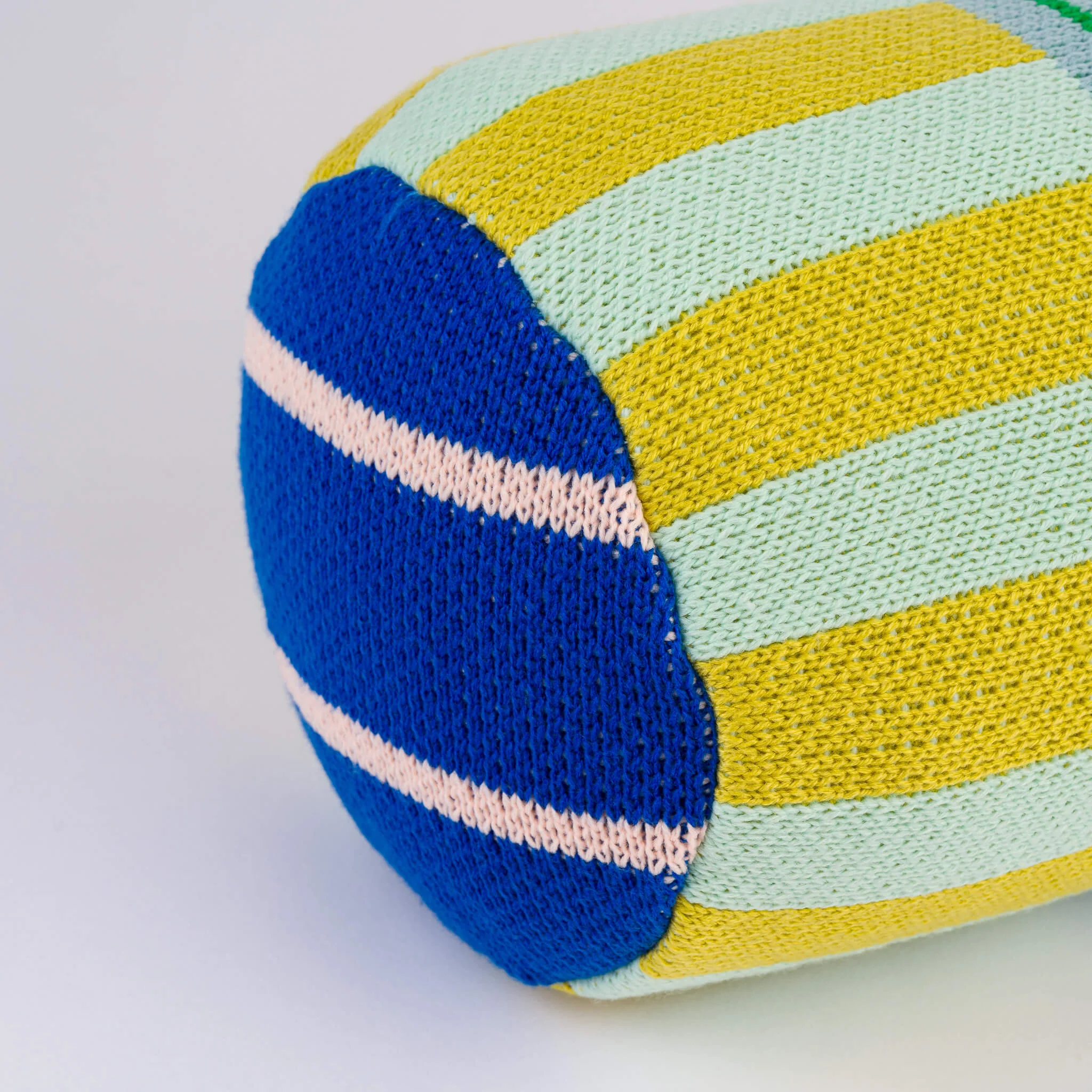 Patchwork Stripe Bolster Pillow - Image 5