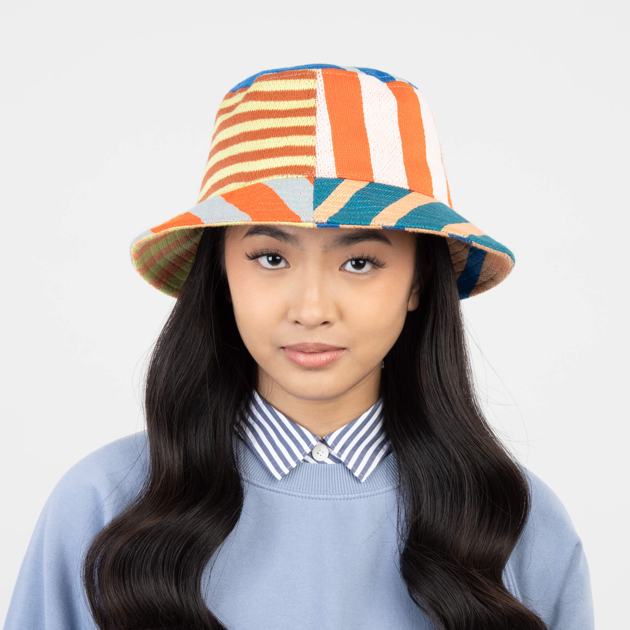 Patchwork Stripe Bucket Hat - Image 11