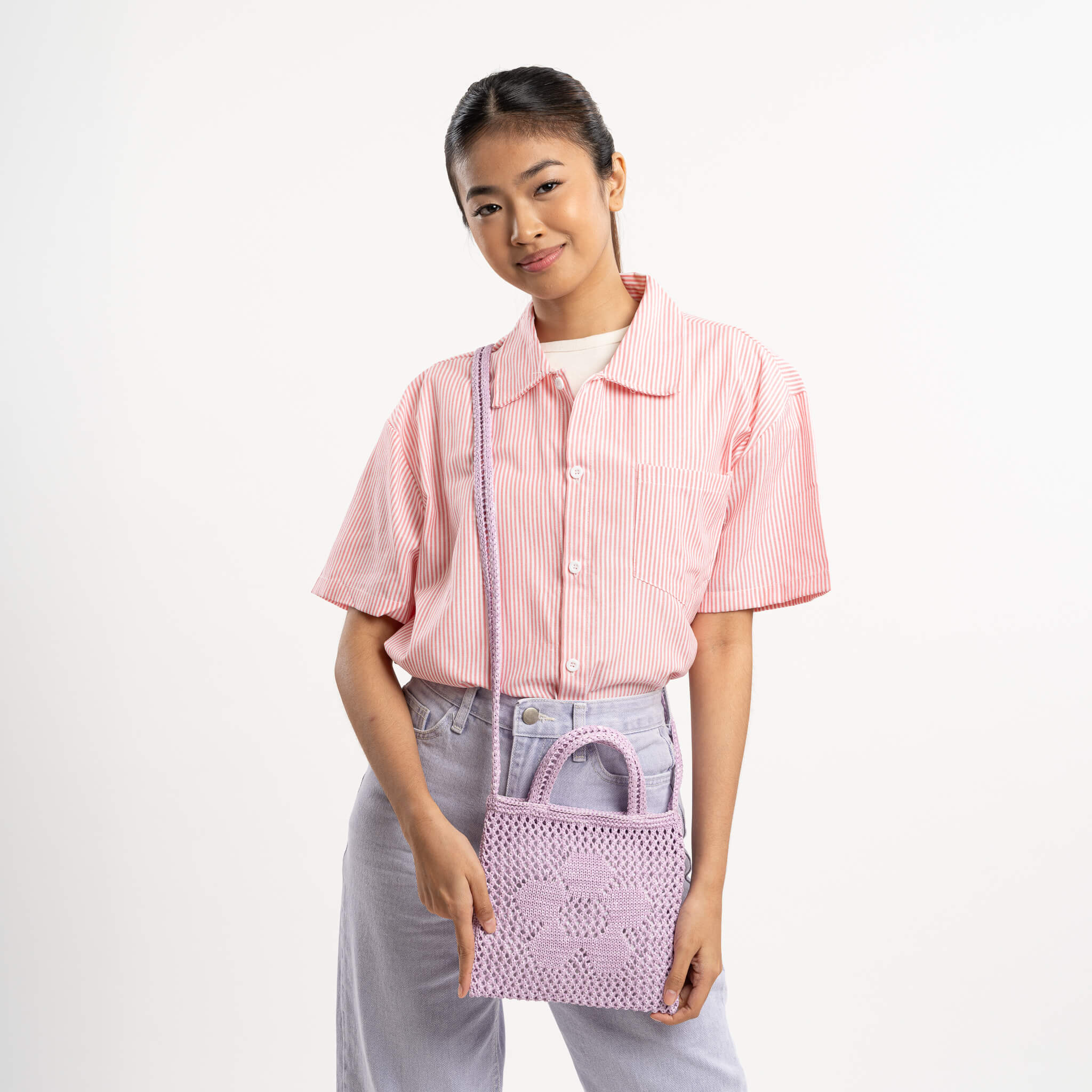 Flower Raffia Mini Tote - Image 10