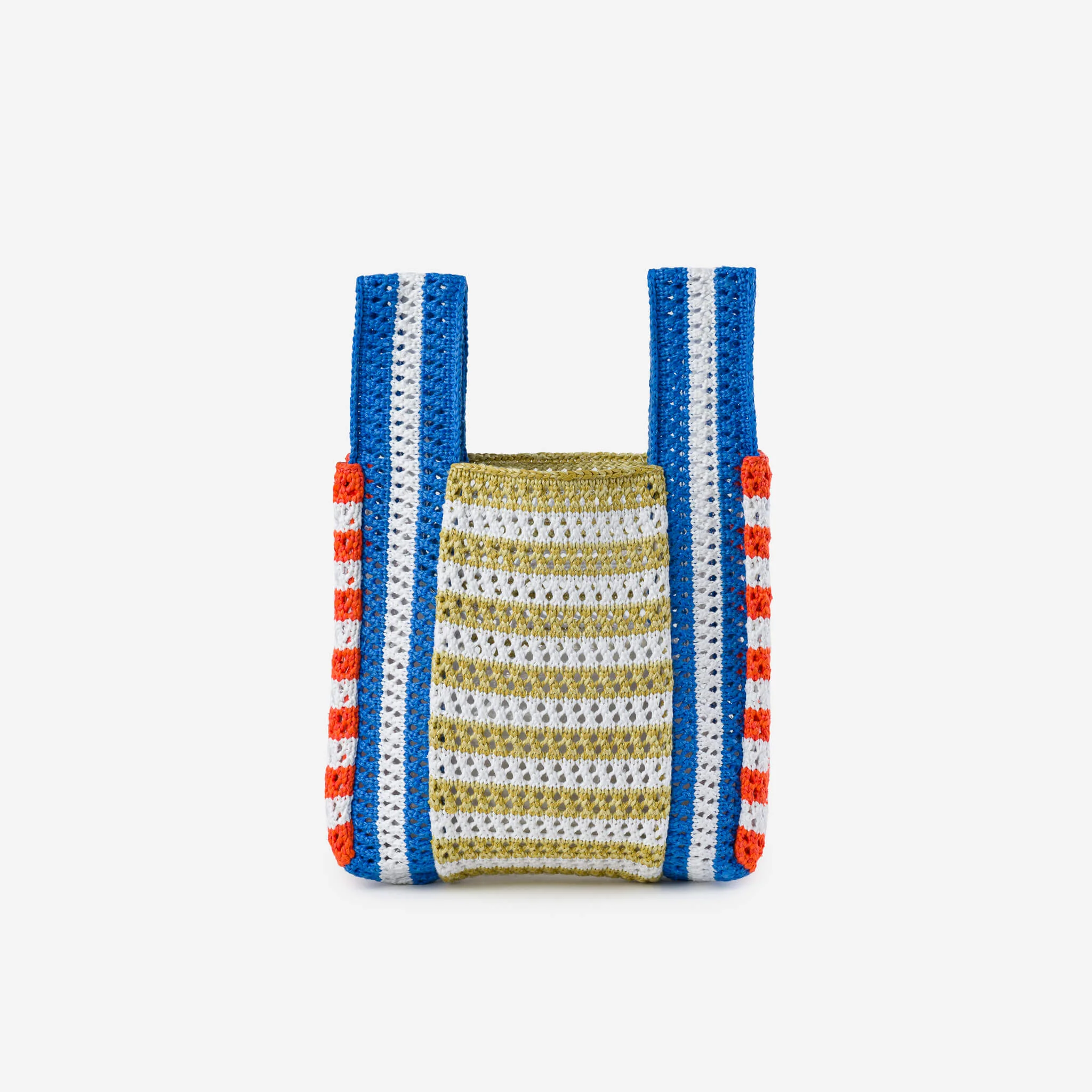 Stripe Mini Raffia Bag - Image 3