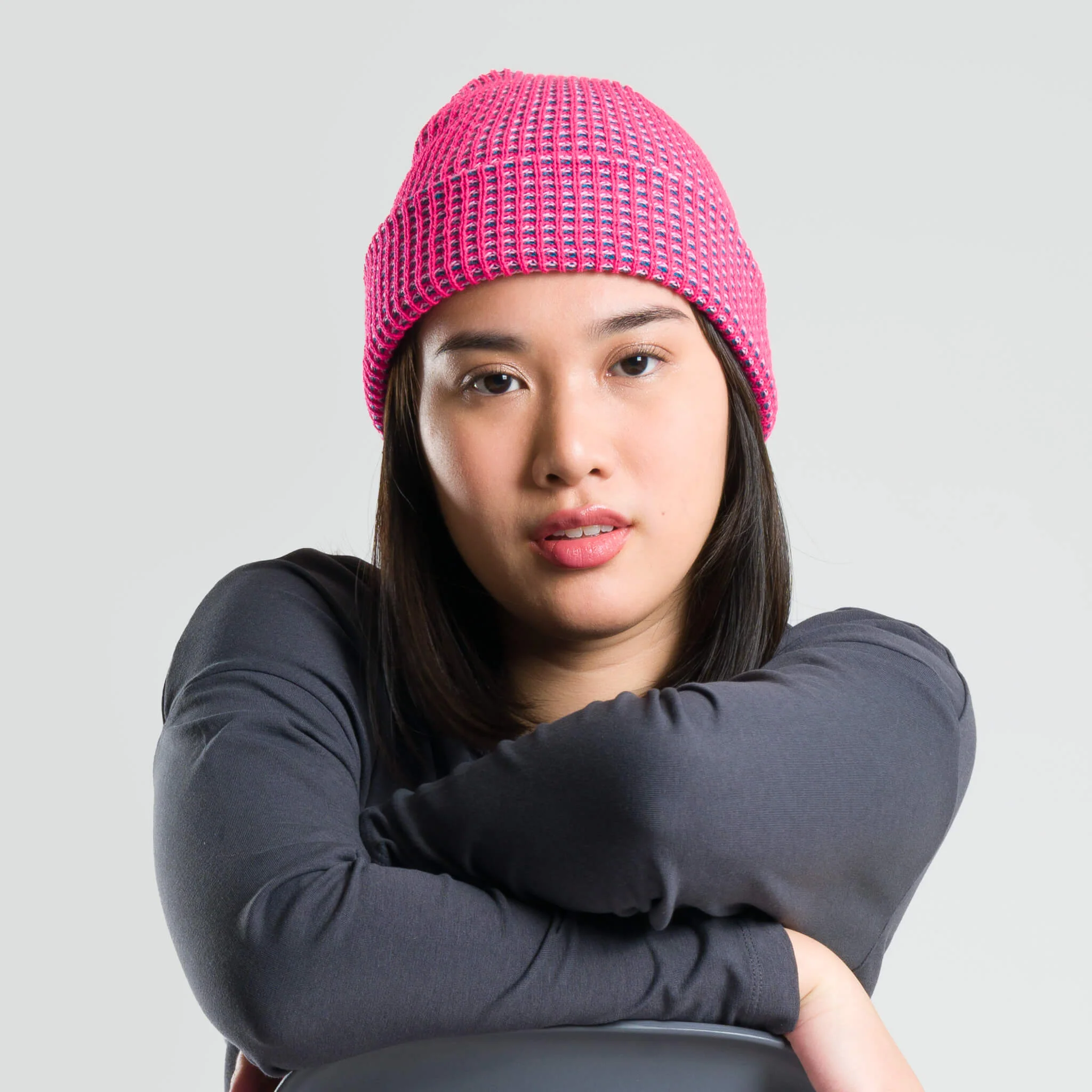 Simple Grid Knit Beanie - Image 13