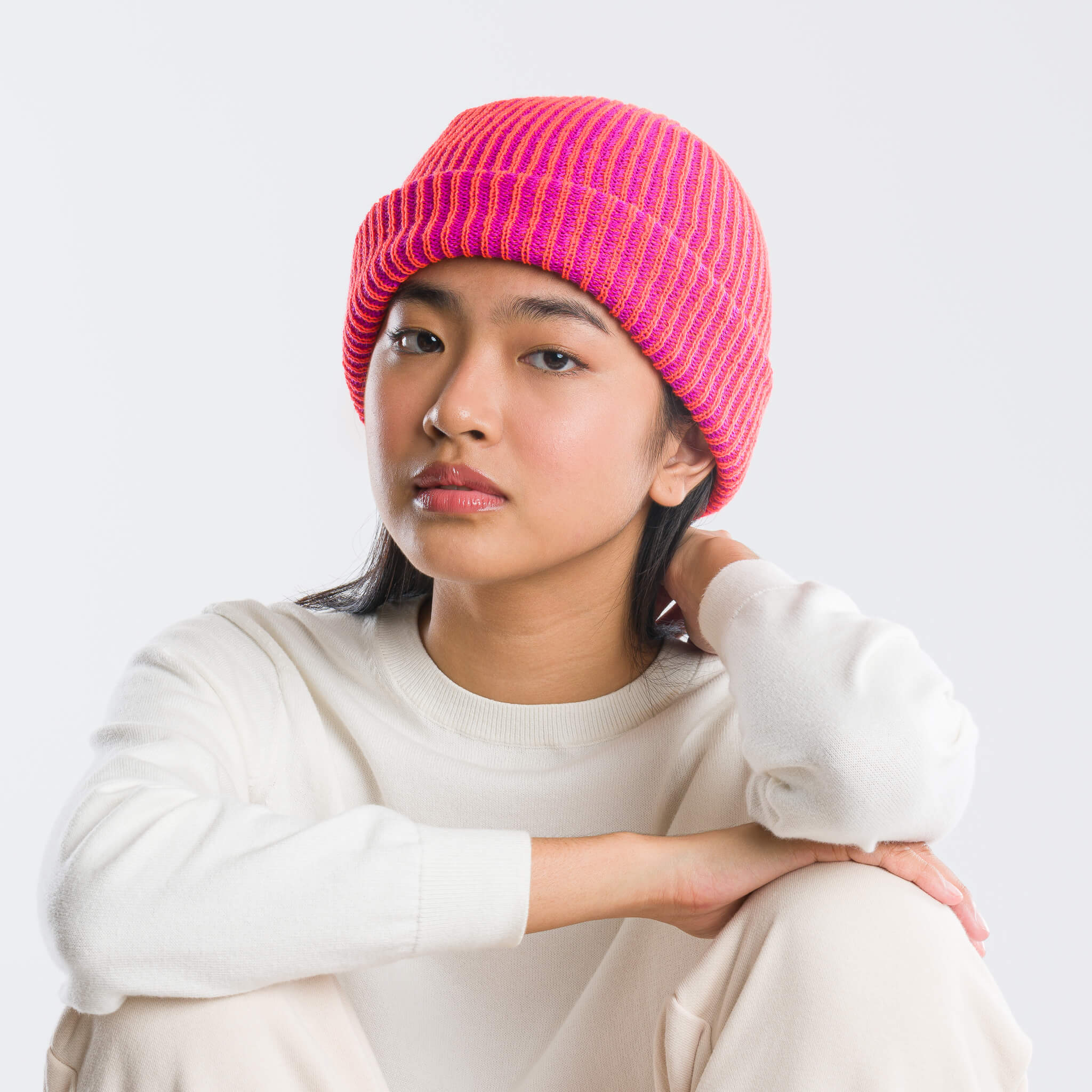 Simple Rib Knit Beanie - Image 30