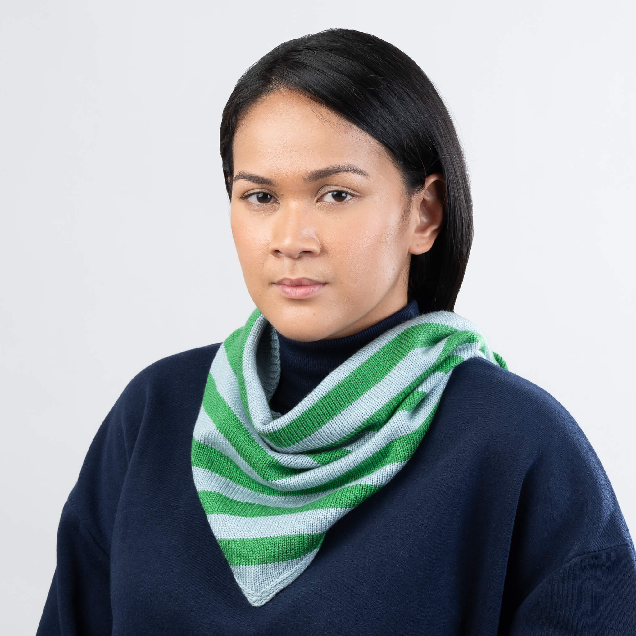 Simple Stripe Triangle Scarf - Image 8