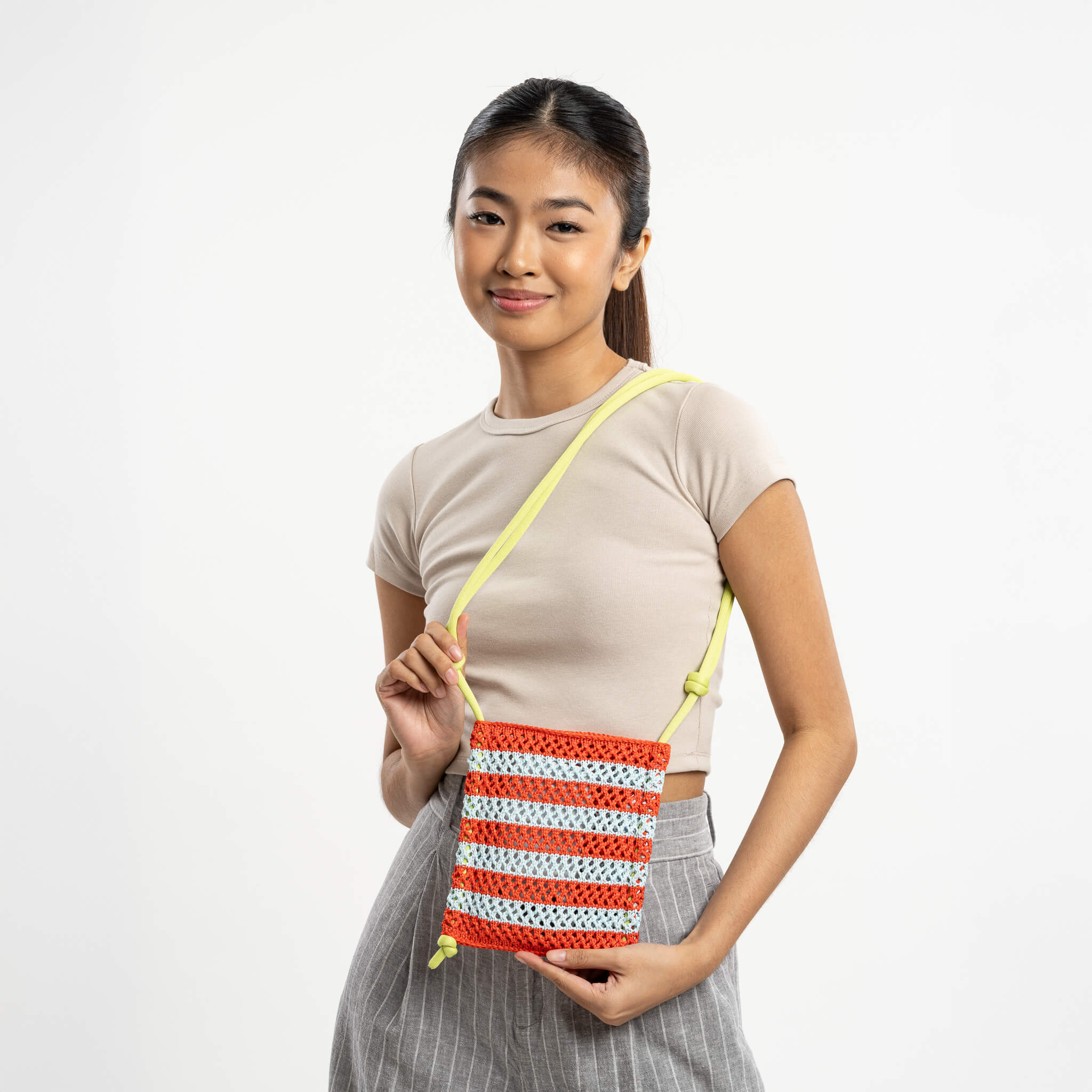 Stripe Raffia Phone Sling - Image 14