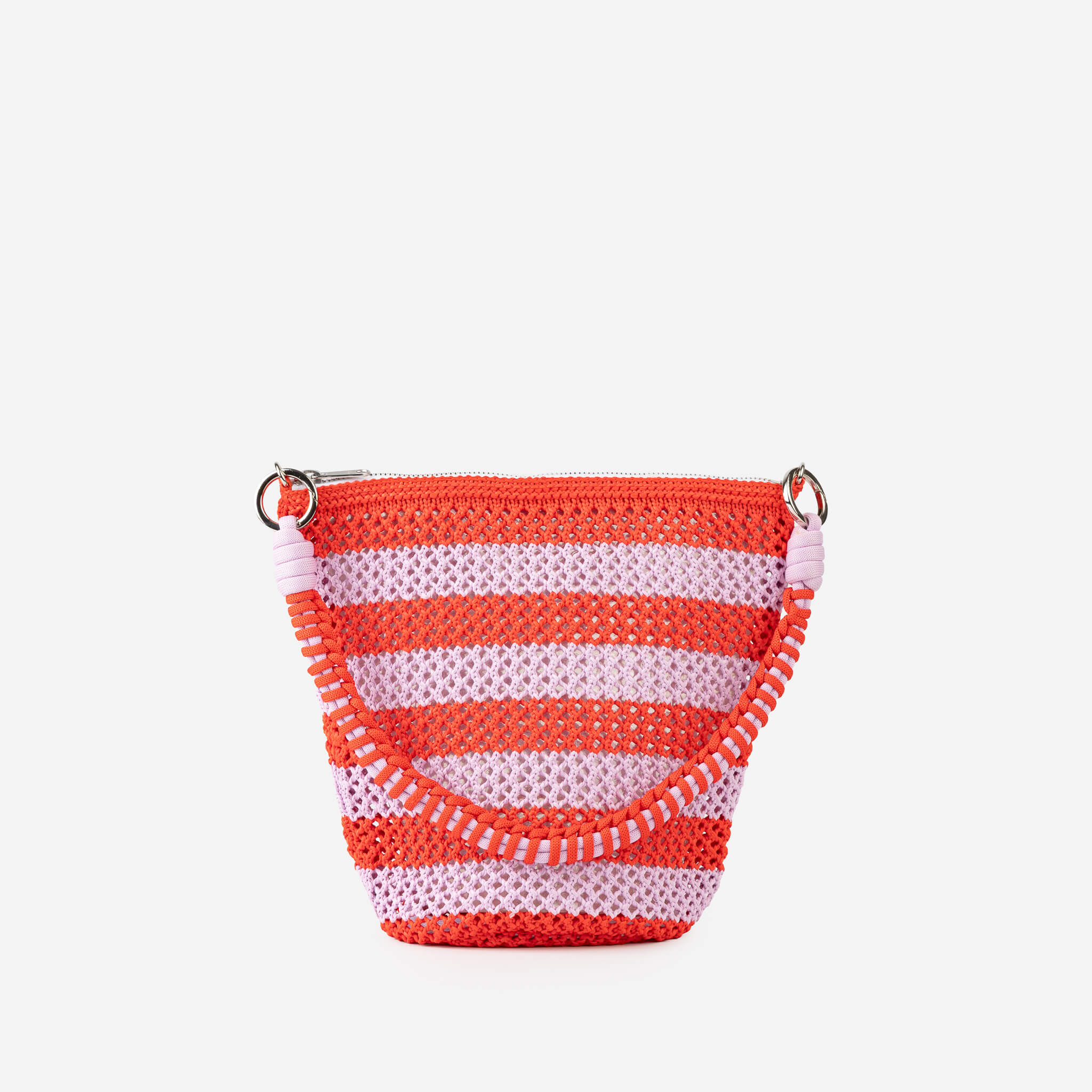 Stripe Raffia Zip Bag - Image 12