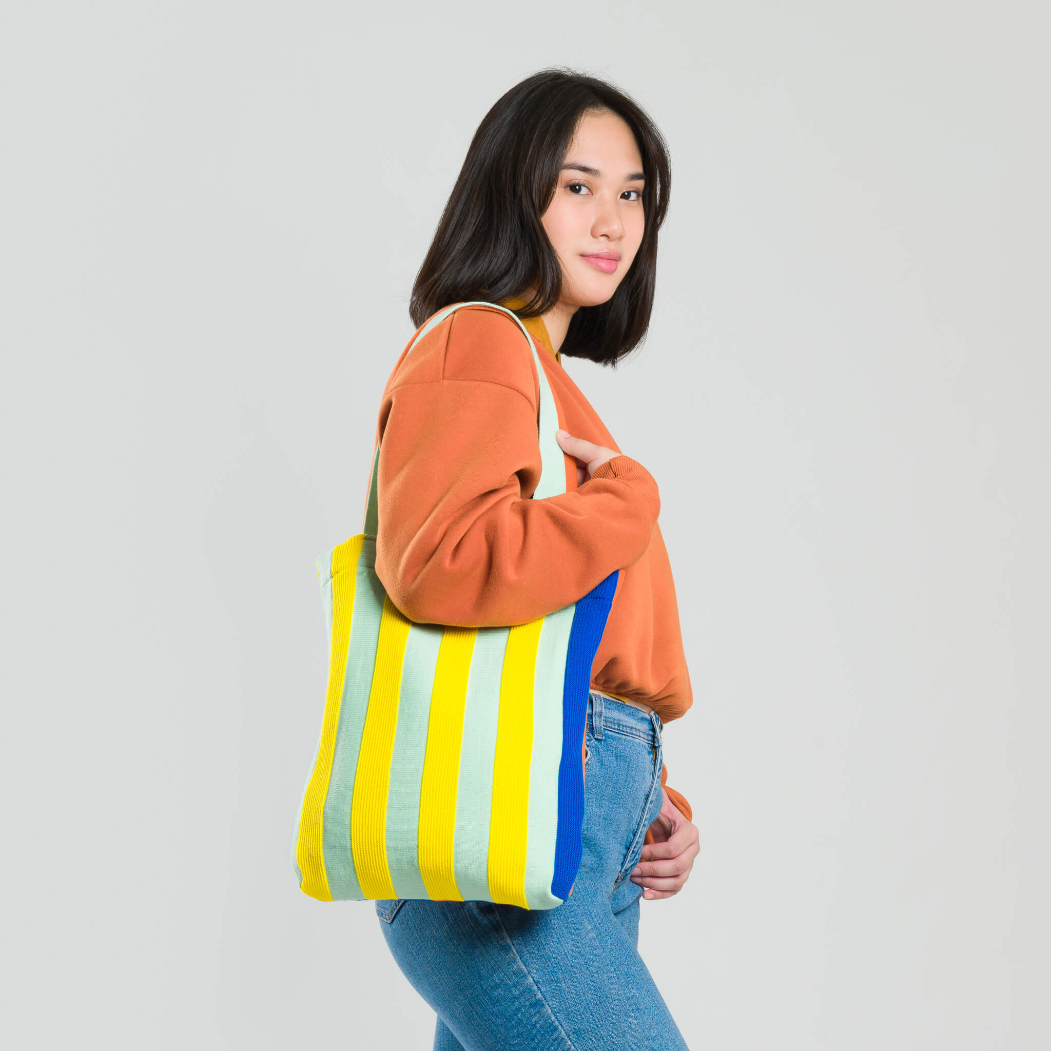 Super Stripe Knit Tote - Image 15