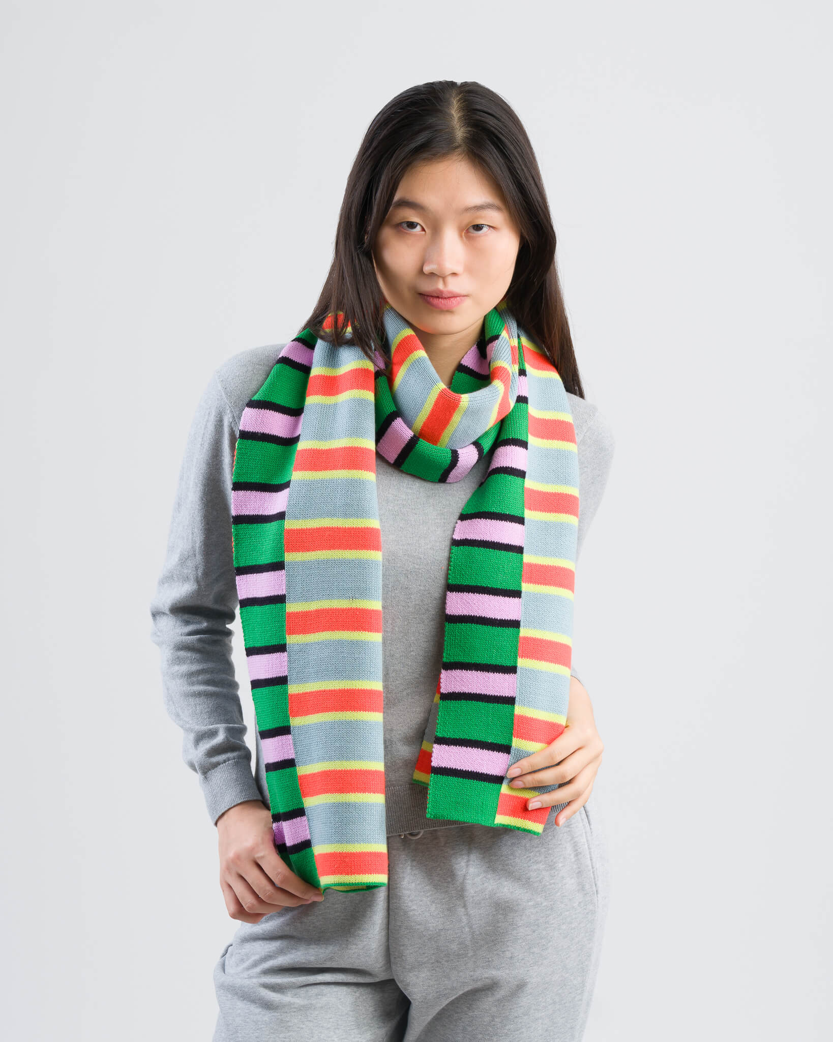 Zipper Stripe Big Scarf - Image 10