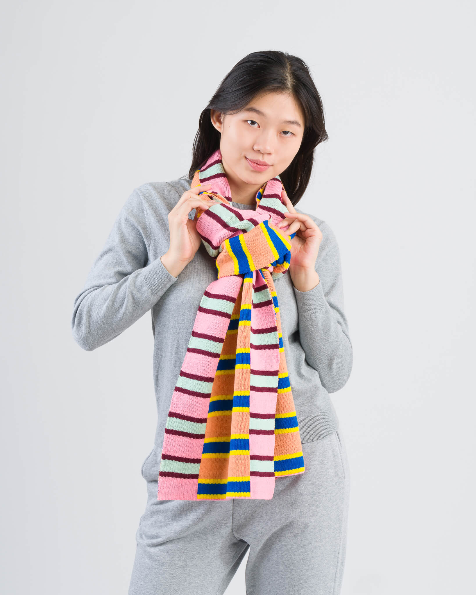 Zipper Stripe Big Scarf - Image 7